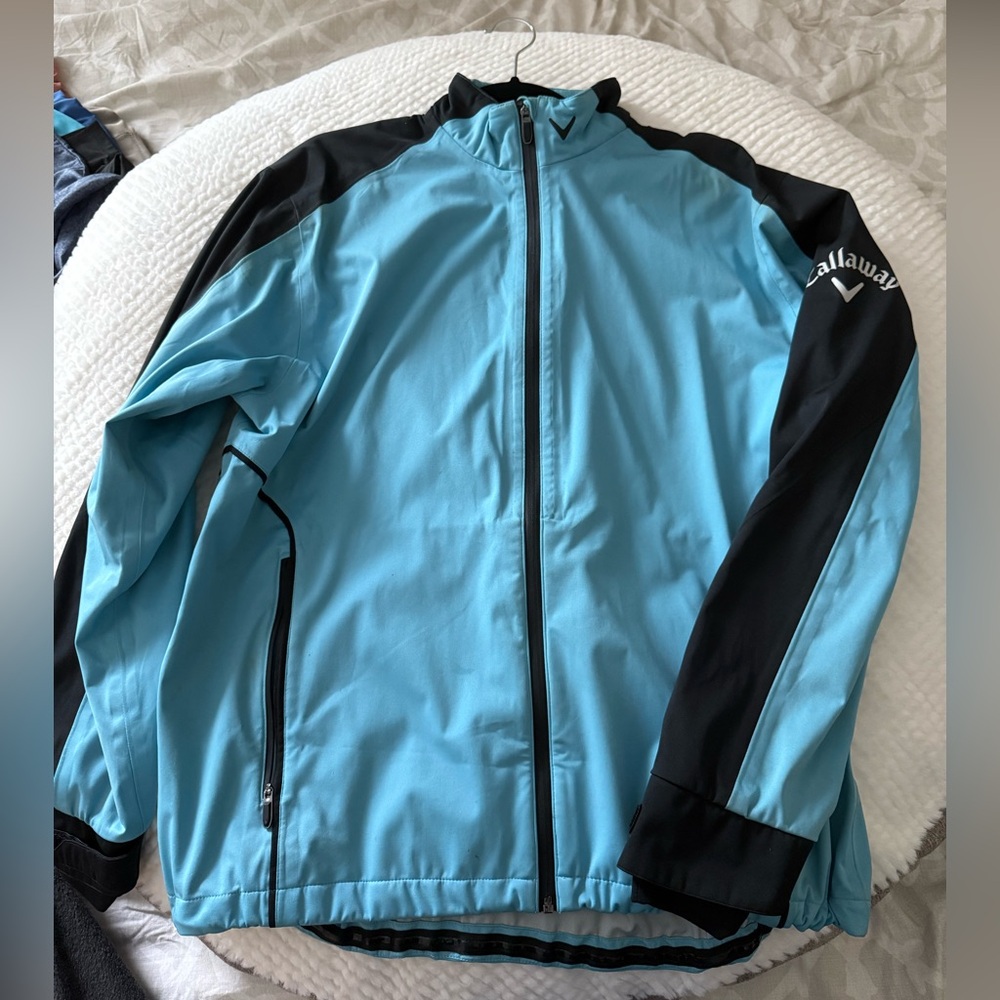 Callaway Weather Series Golf Jacket / Windbreaker Light Blue and Black